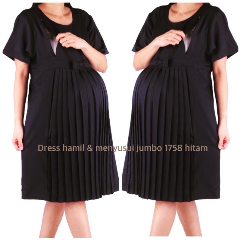 Dress hamil dan menyusui jumbo HMILL 1758 baju hamil bajuhamil