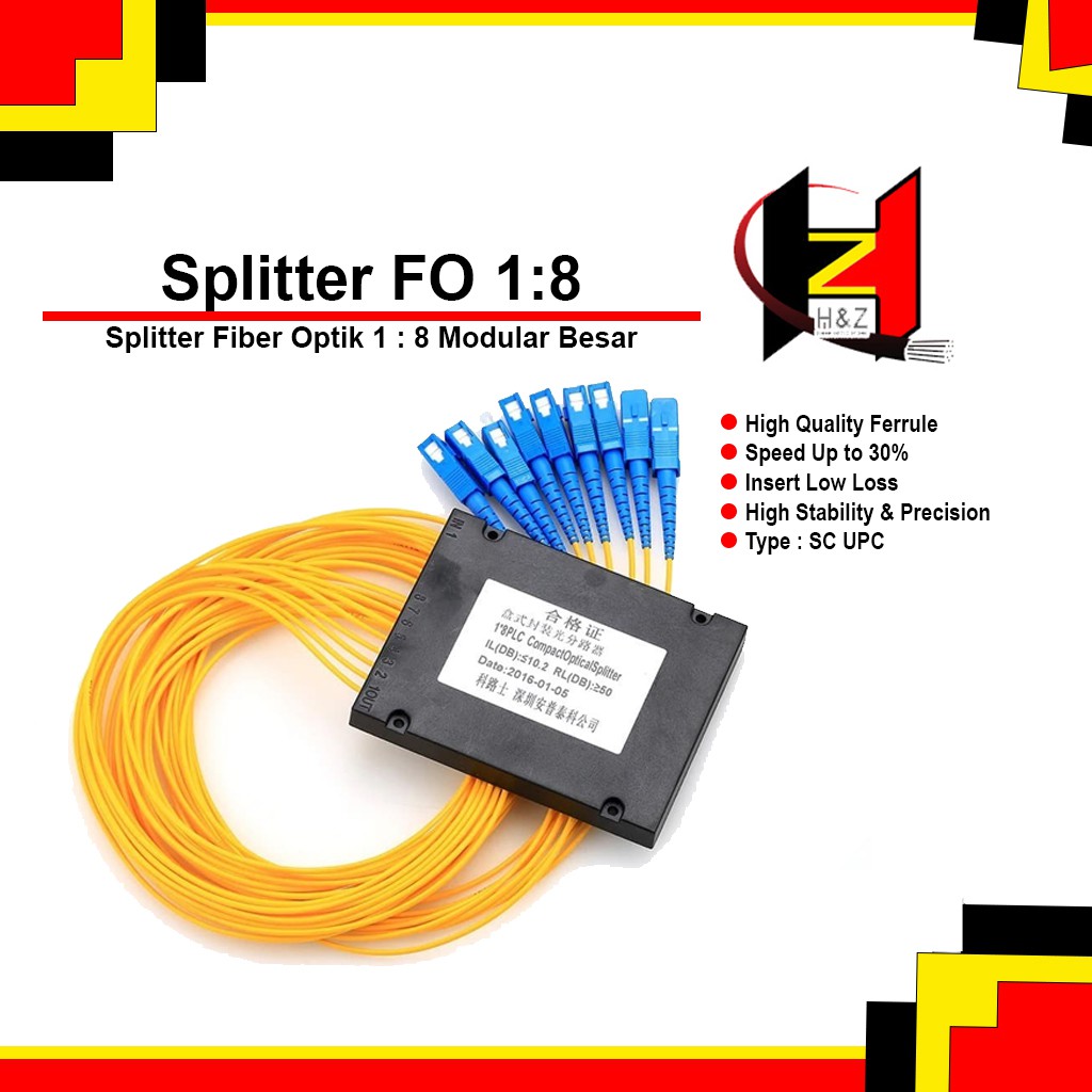 Splitter Modular Besar 1:8 SC UPC / Spliter 1:8 Modular Besar SC UPC/Passive Splitter