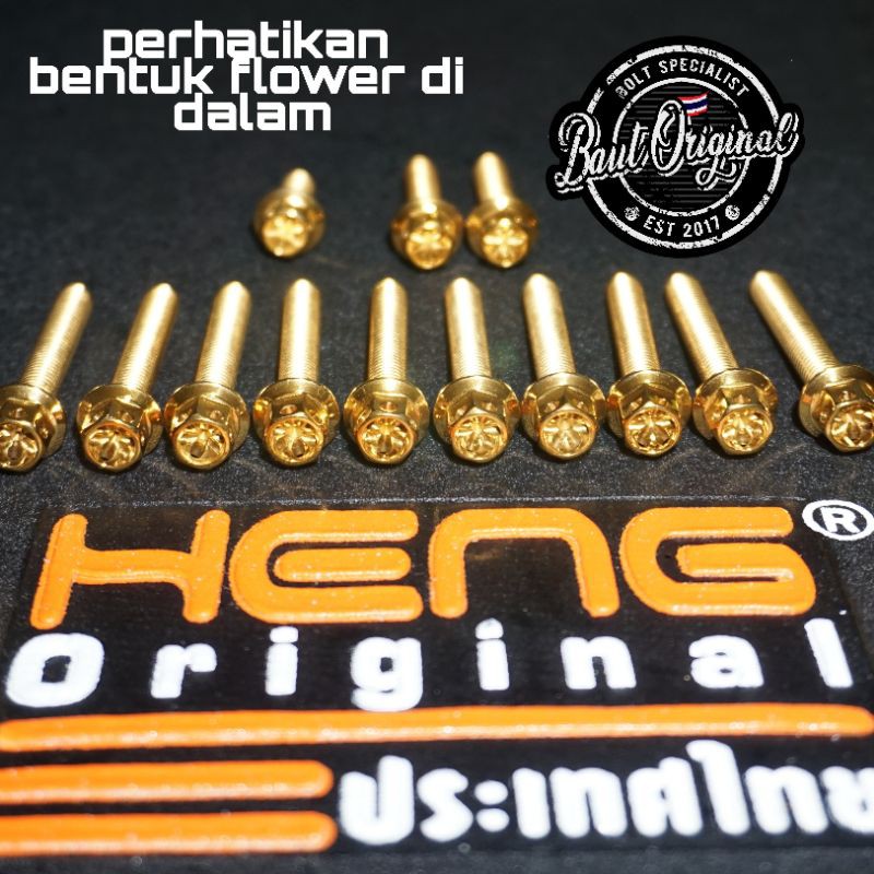 baut probolt flower gold bak mesin tiger gl cb mega pro herex primus ori heng thailand isi 23 biji