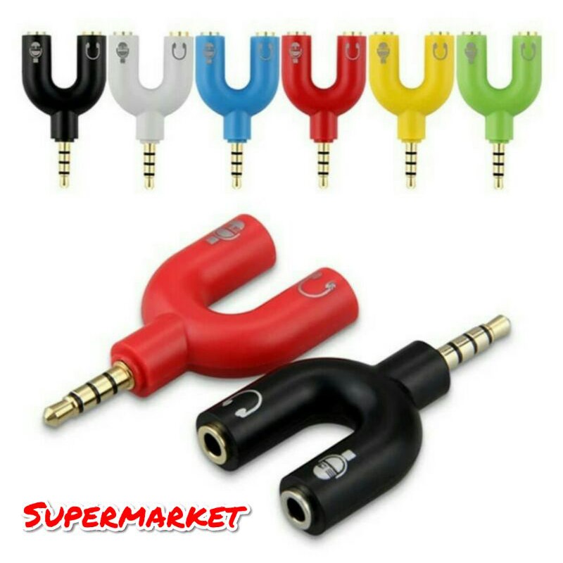 Audio Splinter Jack 3.5mm to dual female U Shape 2in1 Audio&amp;Audio