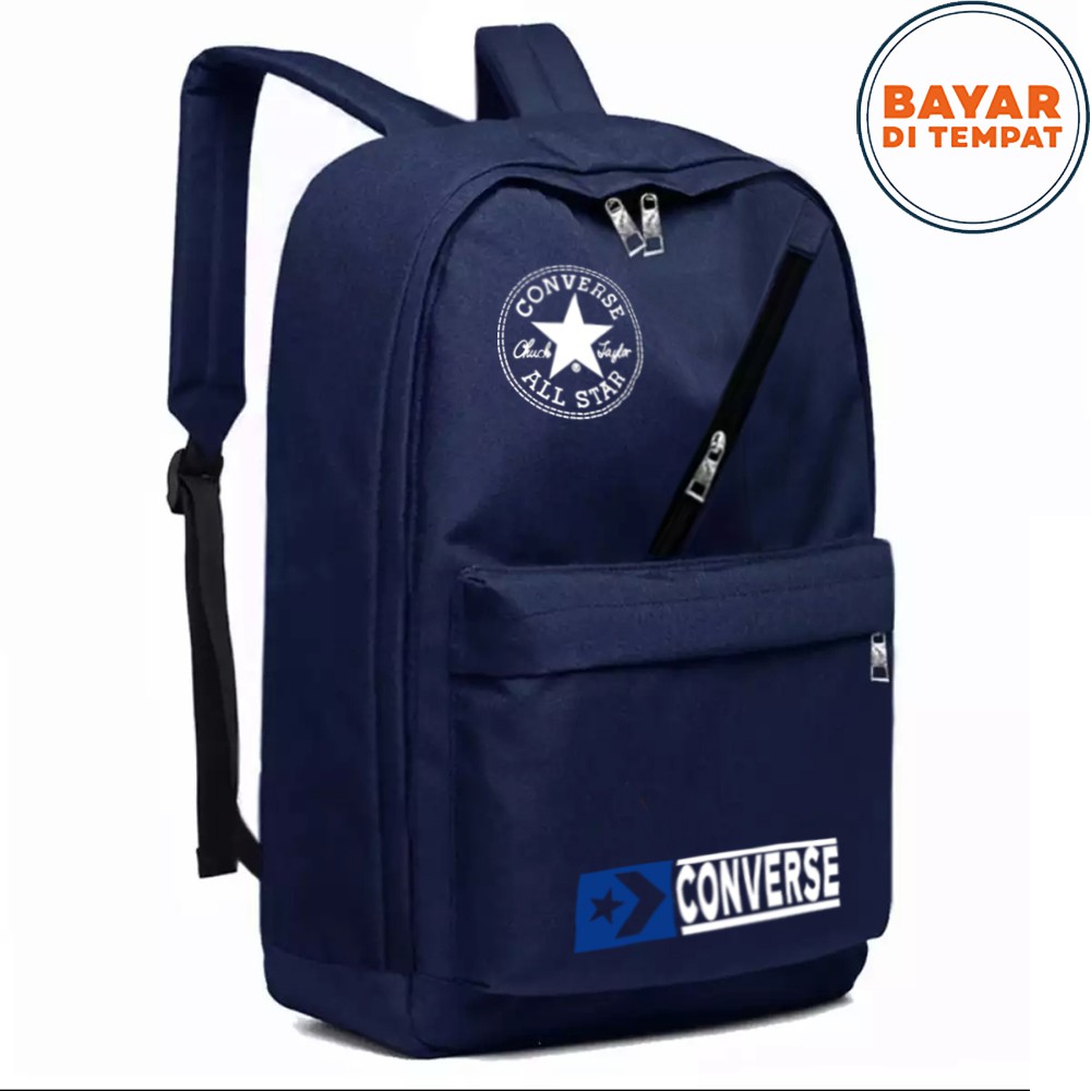 SHOPEE 6.6 SUPER SALE!! Backpack Sekolah CL300 Tas Ransel Distro Fashion Pria dan Wanita Trandy - Dark Blue