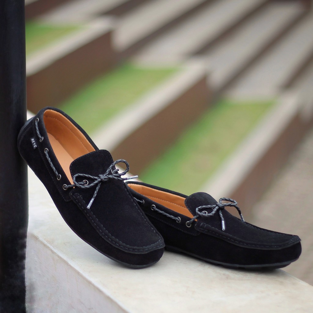 Lick New Black | Sepatu Suede Vintage Klasik Casual Pria Boat Ori Original Footwear | FORIND x Reyl