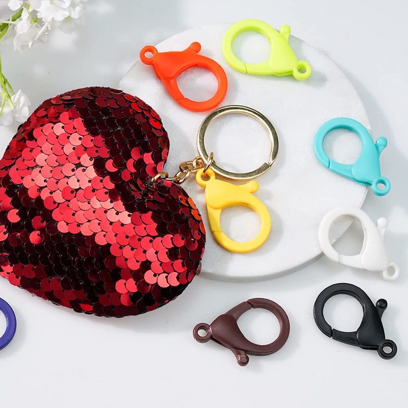 12pcs / Pak Gesper Kait Rantai Kacamata / Gelang / Kalung DIY Bahan Plastik Ukuran 25 / 35mm