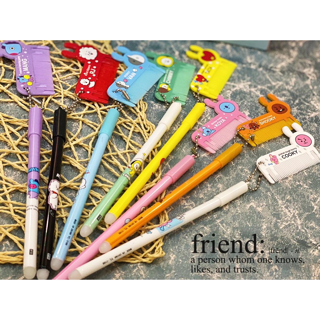 VS BG - PULPEN BT21 3 MOTIF KPOP Pulpen Cute Cartoon Ballpoint