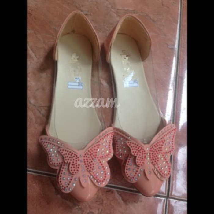 SEPATU WANITA BALET MIKA BUTERFLY / SEPATU WANITA KUPU-KUPU UNIK DAN LUCU - ABU-ABU MUDA, 36