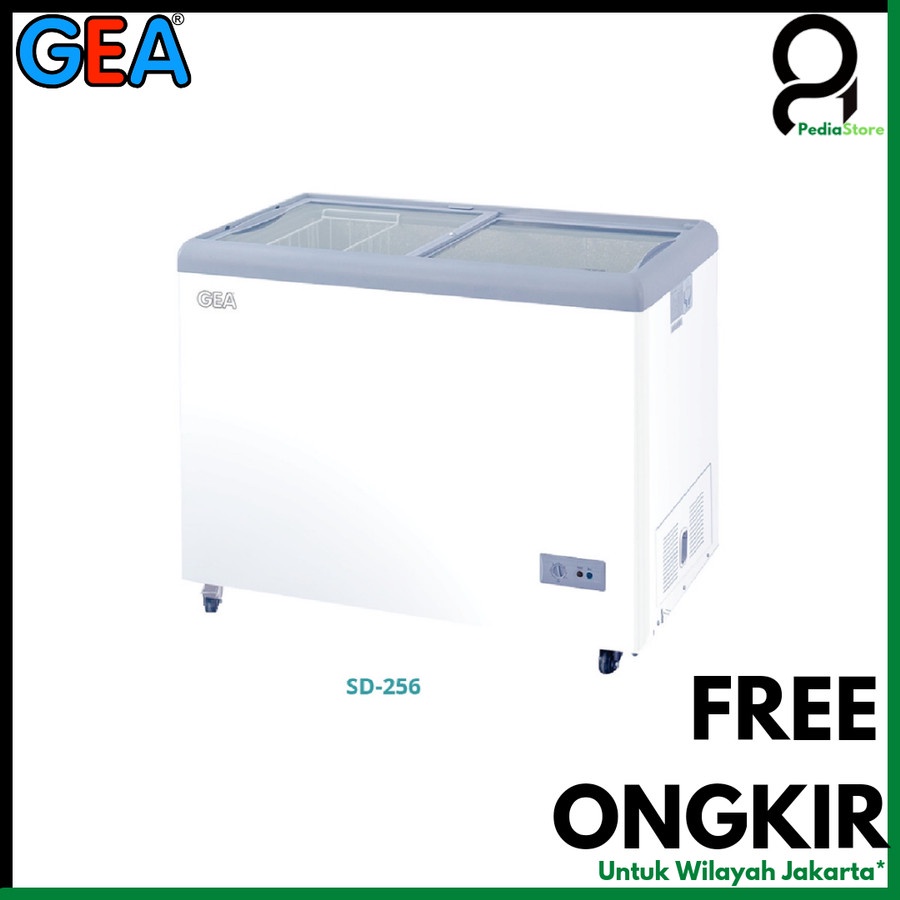 Gea Sliding Flat Glass Freezer Door SD-256 / SD256 SD 256