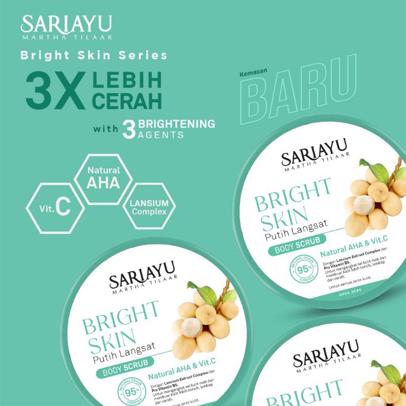 PROMO Bright skin putih Langsat body scrub lulur sariayu