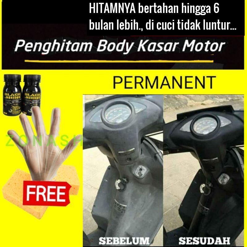 Paket Restorasi Motor 2in1 Pengkilap Body Motor Penghitam Bodi Kasar Plastik Motor Mobil Permanent