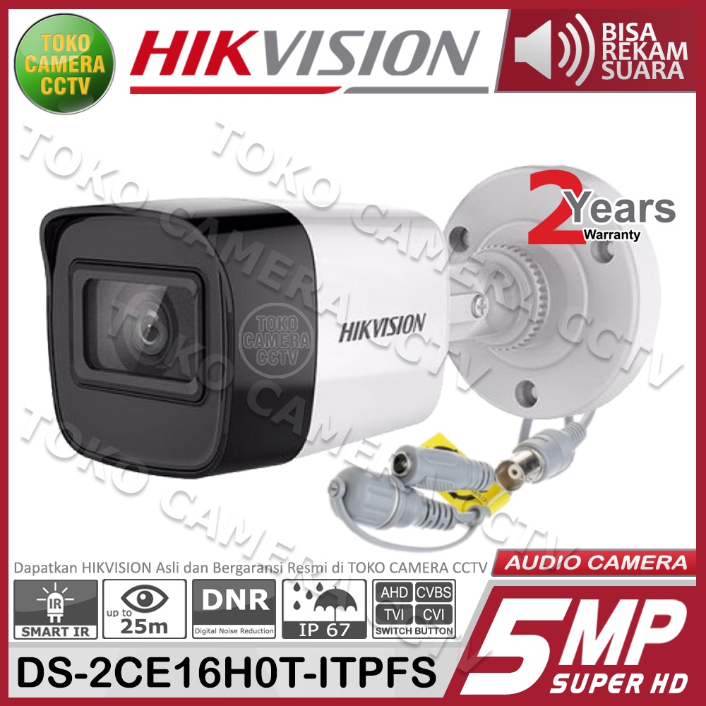 KAMERA CCTV OUTDOOR HIKVISION 5MP MIC AUDIO CAMERA HIKVISION 5MP AUDIO