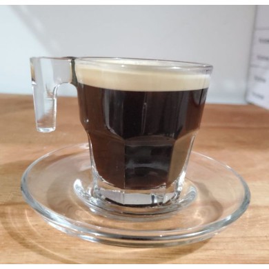 Gelas Espresso + Tatakan/ Cangkir + Piring Espresso/ Gelas Kopi Kaca/ Gelas Teh Kaca