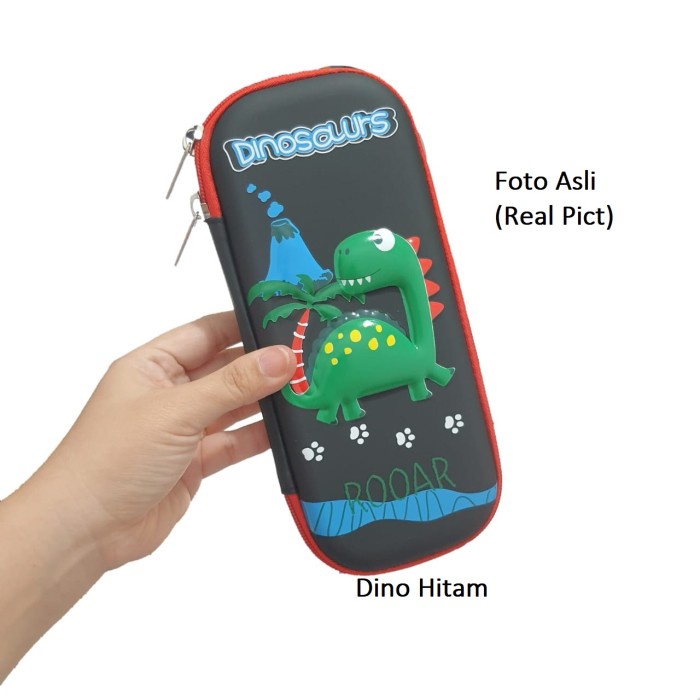 

Tempat Pensil 3D Gambar Timbul Pencil Case Bukan Smiggle Waterproof - Dino Hitam promo