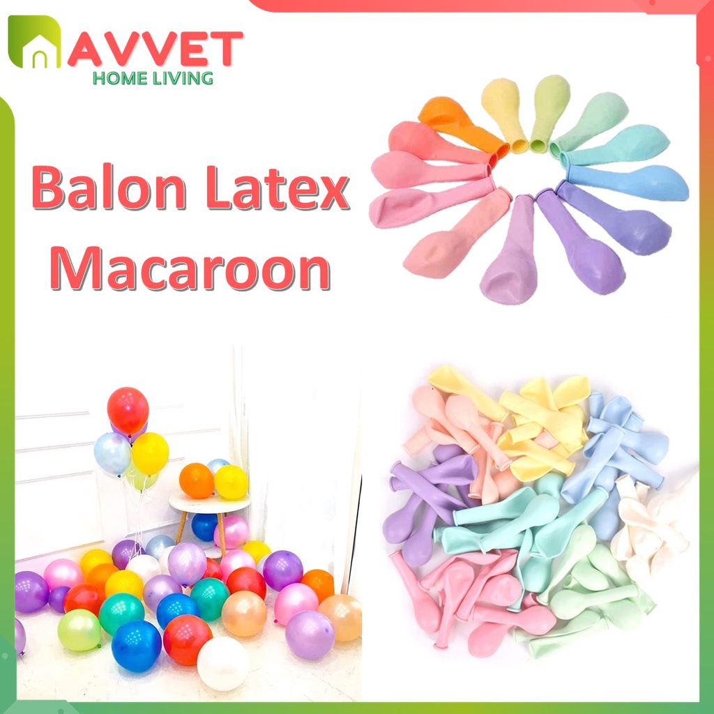 AVVET Balon Macaron 5 Inch Polos 1 Pcs Balon Ulang Tahun Pastel 12.7cm Ballon Chrome Dekorasi Murah