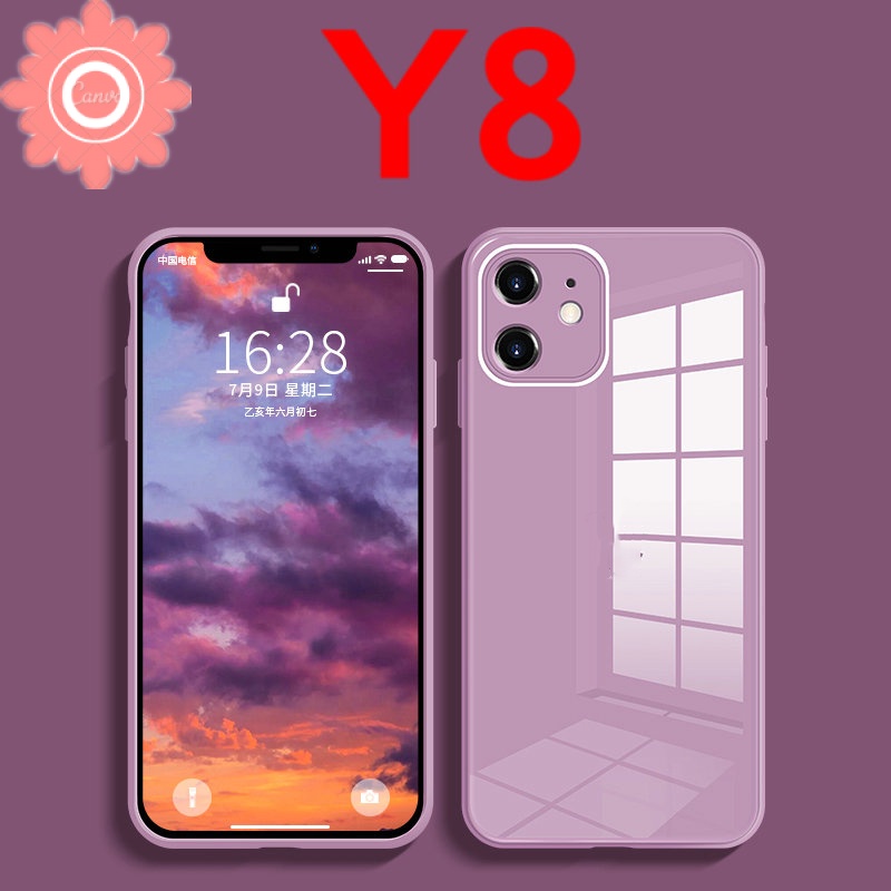 Case Tempered Glass Pelindung Lensa Warna Permen Untuk Iphone 7 8 6 6s Plus 11 12 Pro Max Xs Max X Xr Se 2020