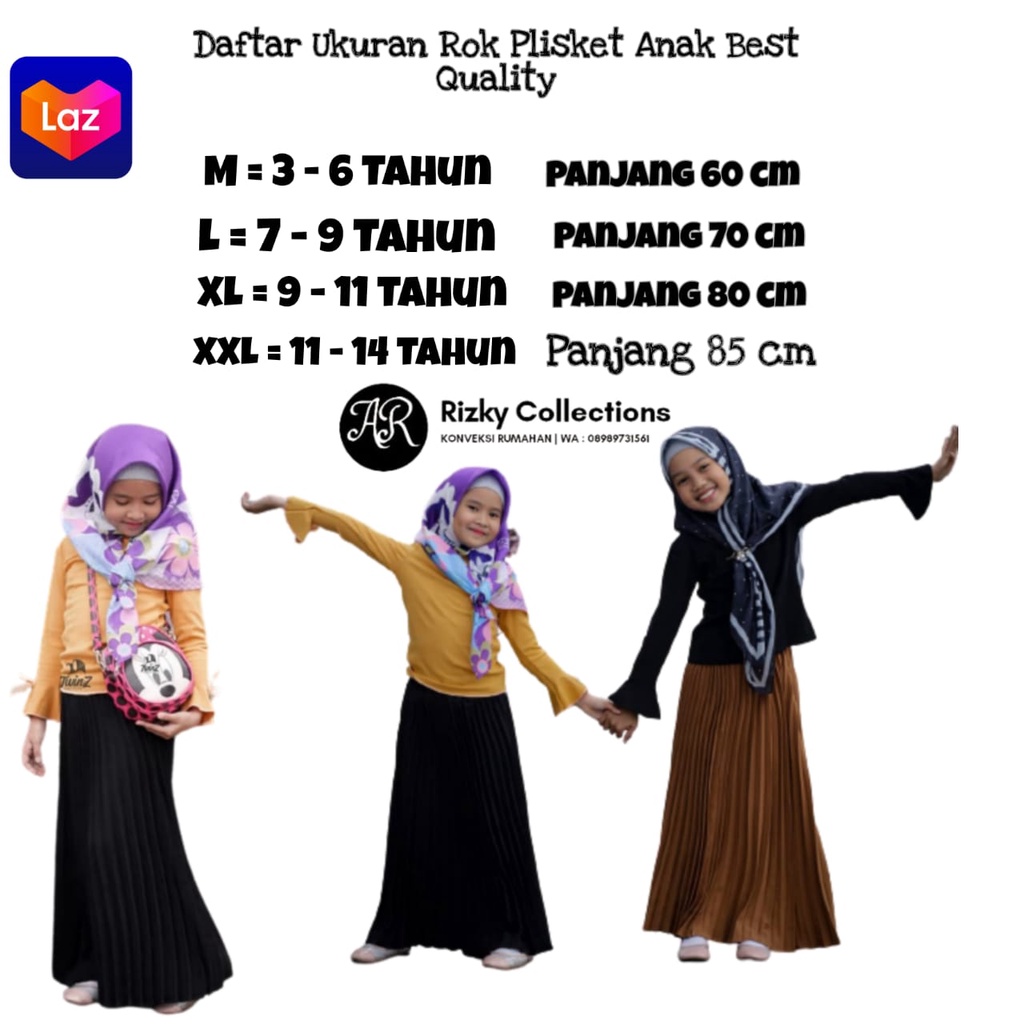 Rok Anak Tali Lonceng 4-12 tahun M L XL XXL TRENDY MASA KINI / ROK ANAK PLISKET TALI LONCENG  / ROK ANAK PEREMPUAN / ROK ANAK REMAJA