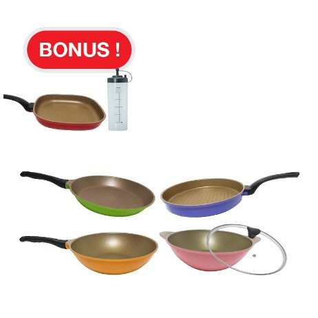 NEOHAUS Gold Stone Coating Frypan 6 Pcs