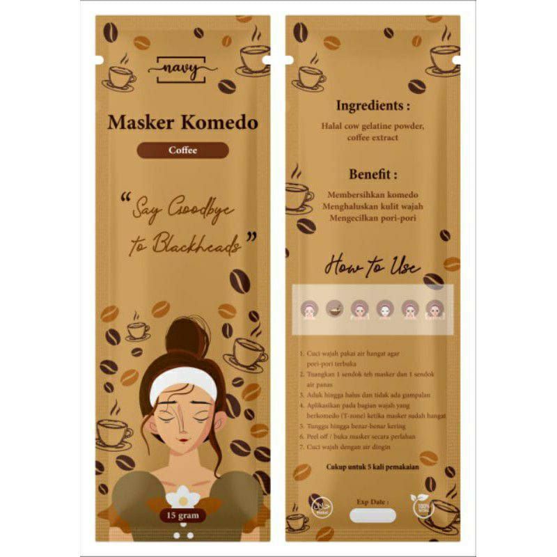 ( COFFEE ) MASKER KOMEDO GELATIN BY NAVY 15 GRAM AMPUH ATASI KOMEDO DI WAJAH