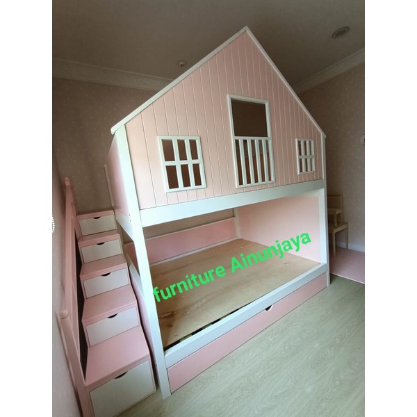 tempat tidur tingkat bedhouse model kece bisa untuk anak dan dewasa size 160x200cm Sorong 90x200cm 3