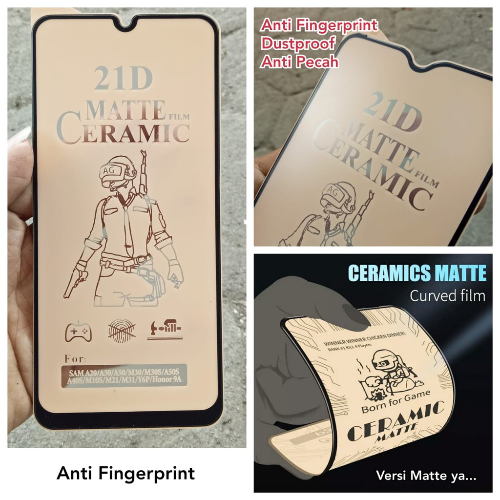 Tempered Glass Ceramics Matte Samsung A50s A30s A20 A30 A50 A31 Soft Film Anti Shock Fingerprint