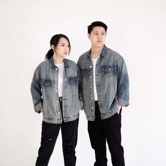 VIERLIN - Jaket jeans couple oversize 166 167