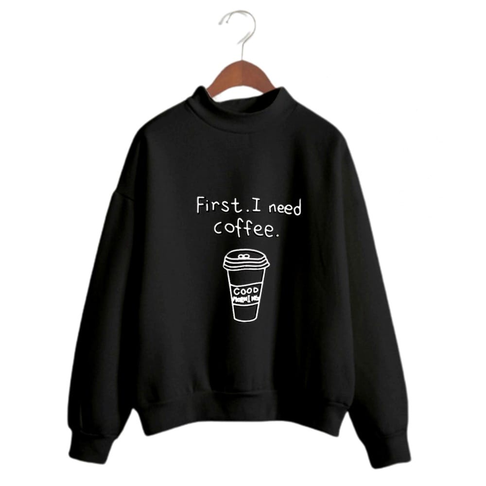 MYSTIQUE.ID-HOODIE FIRST I NEED COFFEE LUCU DAN AESTHETIC