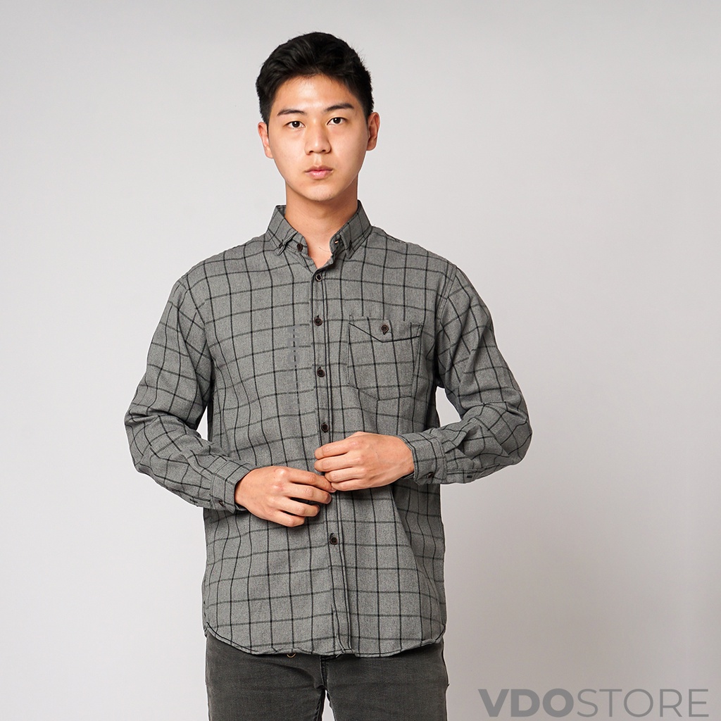 KEMEJA FLANEL PRIA 10 GRAY APE - M L XL - KEMEJA LENGAN PANJANG VDOSTORE DEWASA BAJU FLANNEL TANGAN PANJANG HITAM NAVY ABU MOTIF KEMEJA COWOK MURAH DEWASA SANTAI TEBAL KUALITAS IMPORT BAJU CATUR PANEL FANEL