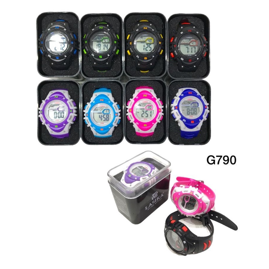 JAM TANGAN ANAK CEWE COWO LASIKA TYPE 782/790/784 SPORT FASHION ANAK