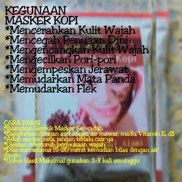 Masker Kopi 1000% Original Berhadiah Emas Murni Tanpa Diundi