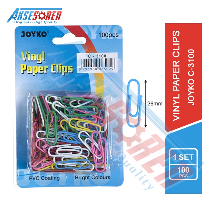 

PAPER CLIPS JOYKO [C-3100/100 PCS] / KLIP PENJEPIT / CLIP KERTAS