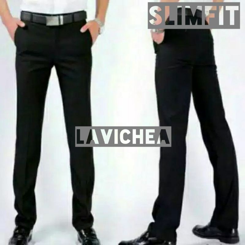 CELANA KANTOR FORMAL PRIA SLIMFIT BAHAN DASAR KAIN WOLL