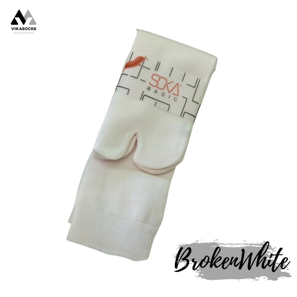 Kaos Kaki Soka Jempol Basic Wanita Hijab Muslimah Size M Pendek Warna Polos-M-BrokenWhite|Ivory