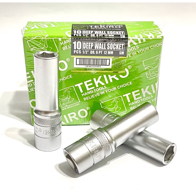 mata sok 12 mm panjang tekiro deep wall socket 12mm 1 2    6 pt mata kunci shock sock panjang kunci 