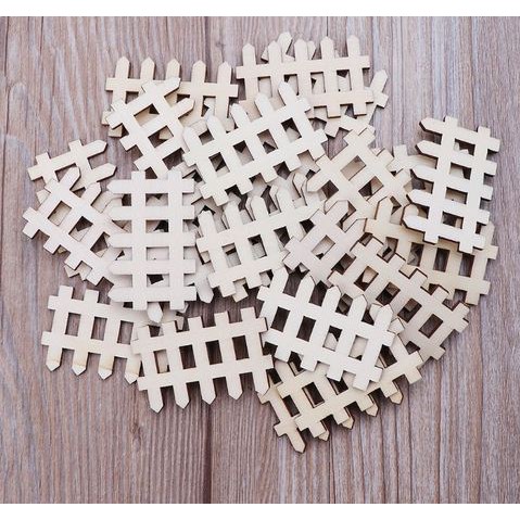 Wooden Embellishments - Fence Shape (10pcs)