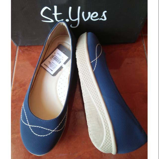 ST. YVES Sz 39 Sepatu Wedges Navy Empuk kasual branded Matahari original