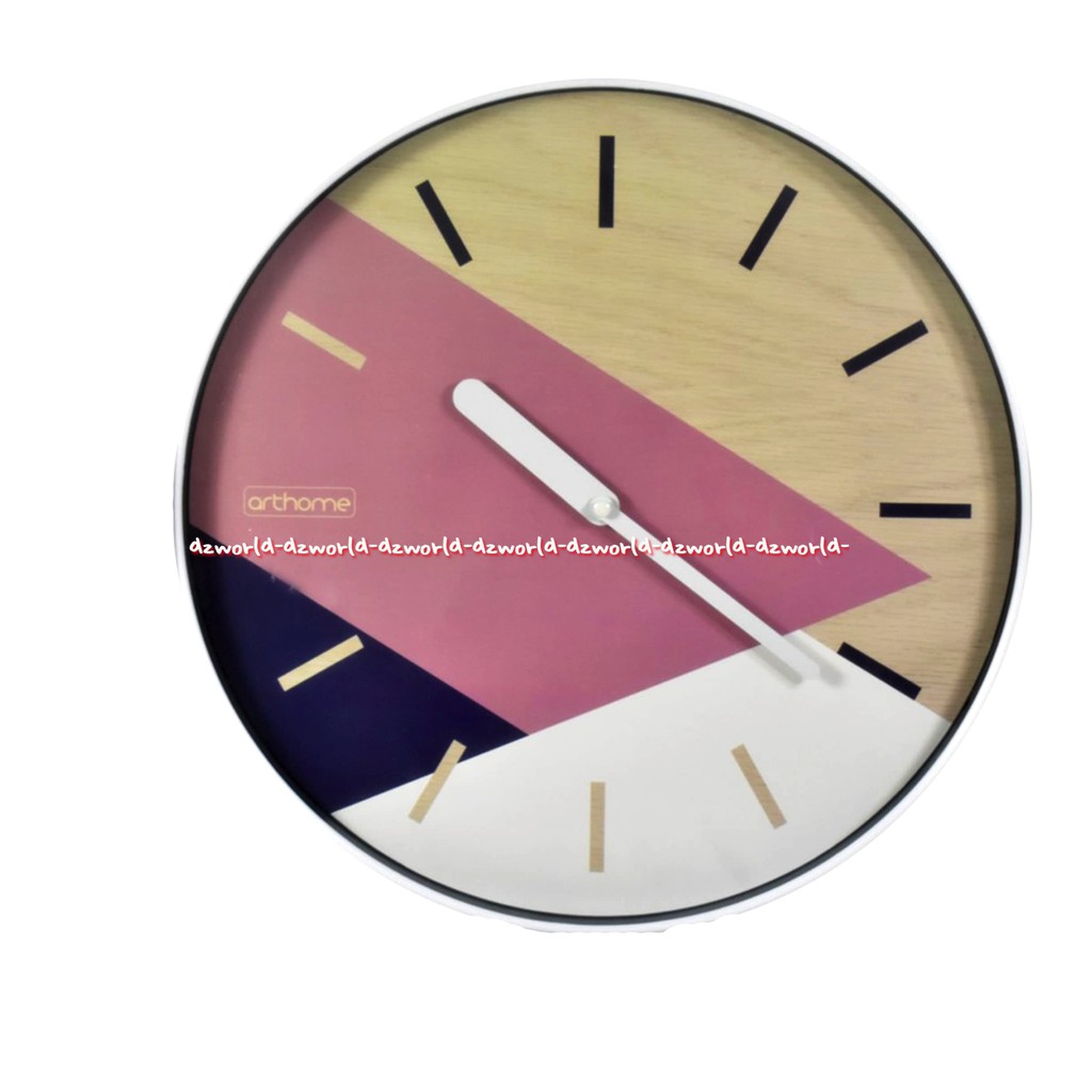 Arthome Wall Clock Triangle Colorfull 35cm Jam Dinding Bulat Pink Art Home Wals Clocks Color Full Pink Gold