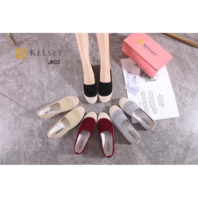 RESTOCK!! NICOLE SEPATU SLIP ON KELSEY JK03 SEPATU FLAT WANITA Sepatu Wanita Import Slip On Soft Kanvas Elastis Anti Slip