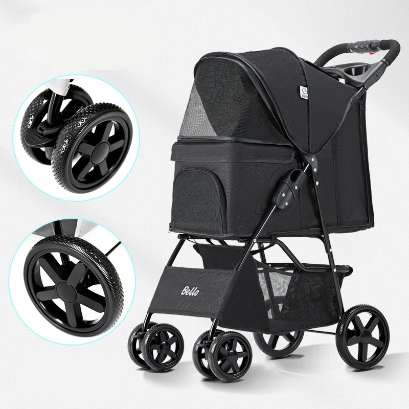 Stroller Bello SP02 Pet 4 Roda Max 15kg Free Jas Hujan Stroller Untuk Anjing dan Kucing