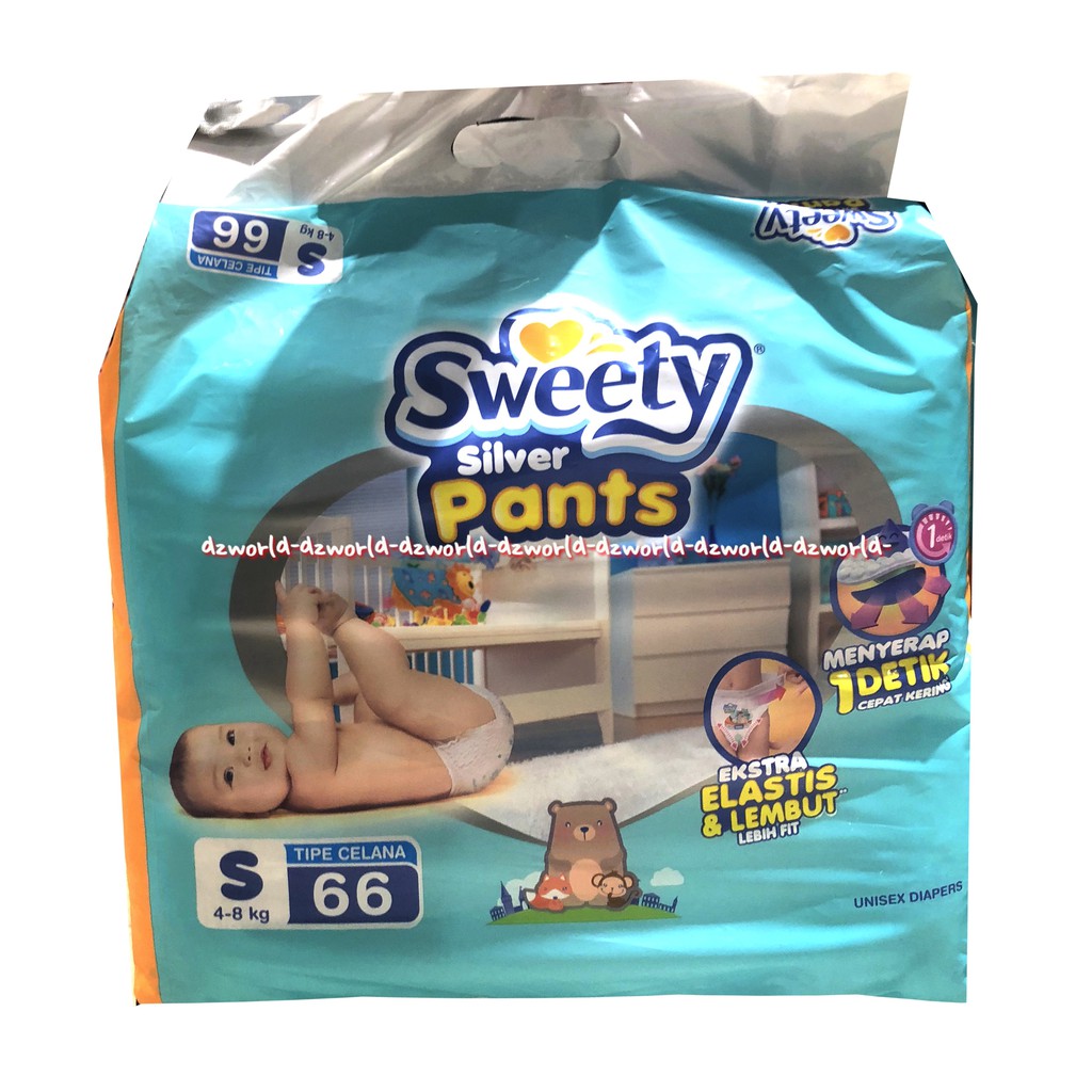 Sweety Silver Pants S 66 Pcs Diapers Popok Celana Anak Popok Bayi Tipe Celana S66