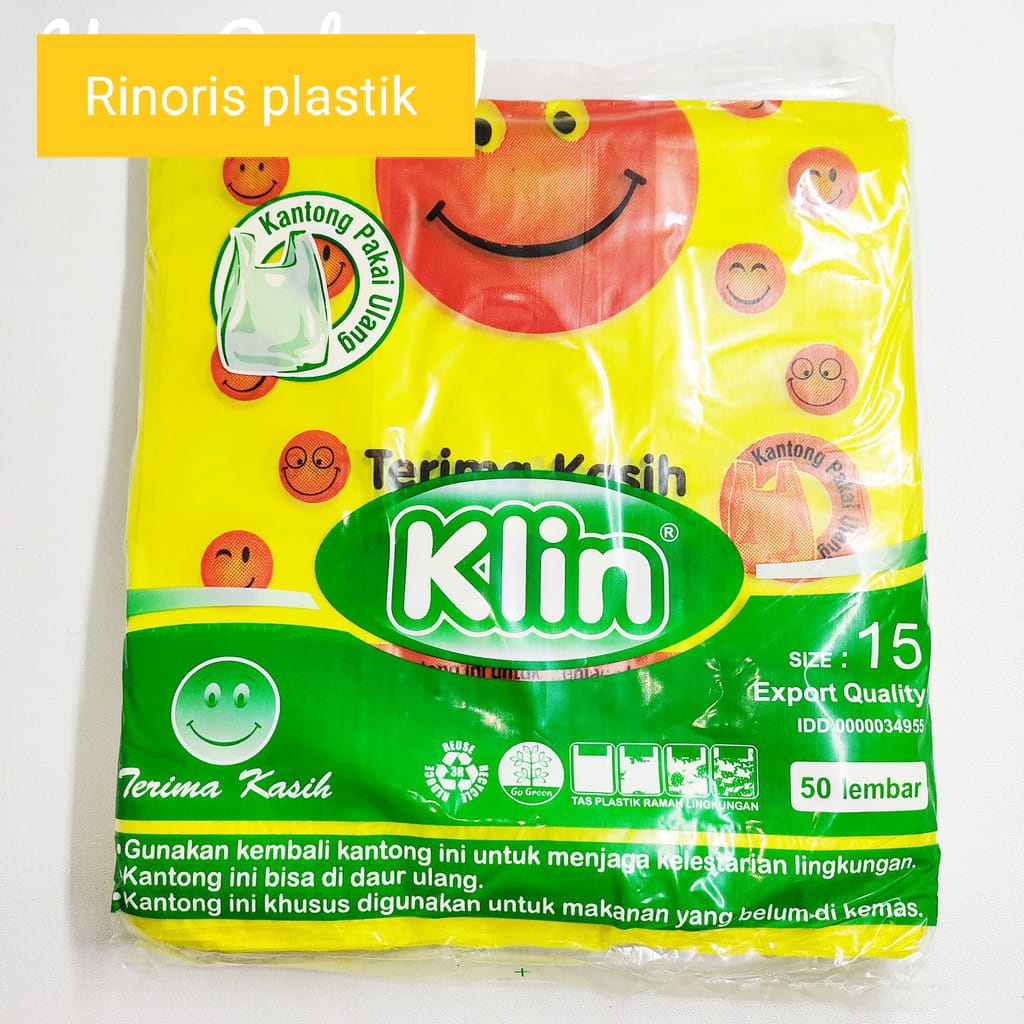 Kantong plastik smile 15 isi 50 lembar KLIN UFO kresek motif lucu