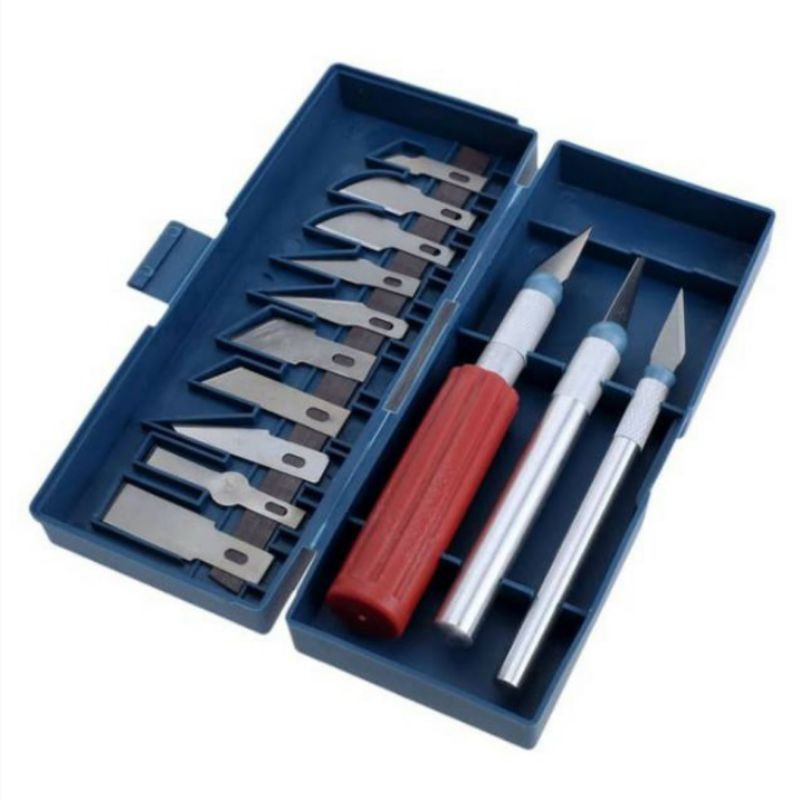 bigshop88 - Pisau Sayat Bonsai Kelapa Set Pisau Ukir Seni 13 in 1 Crafting Art Knife with 3