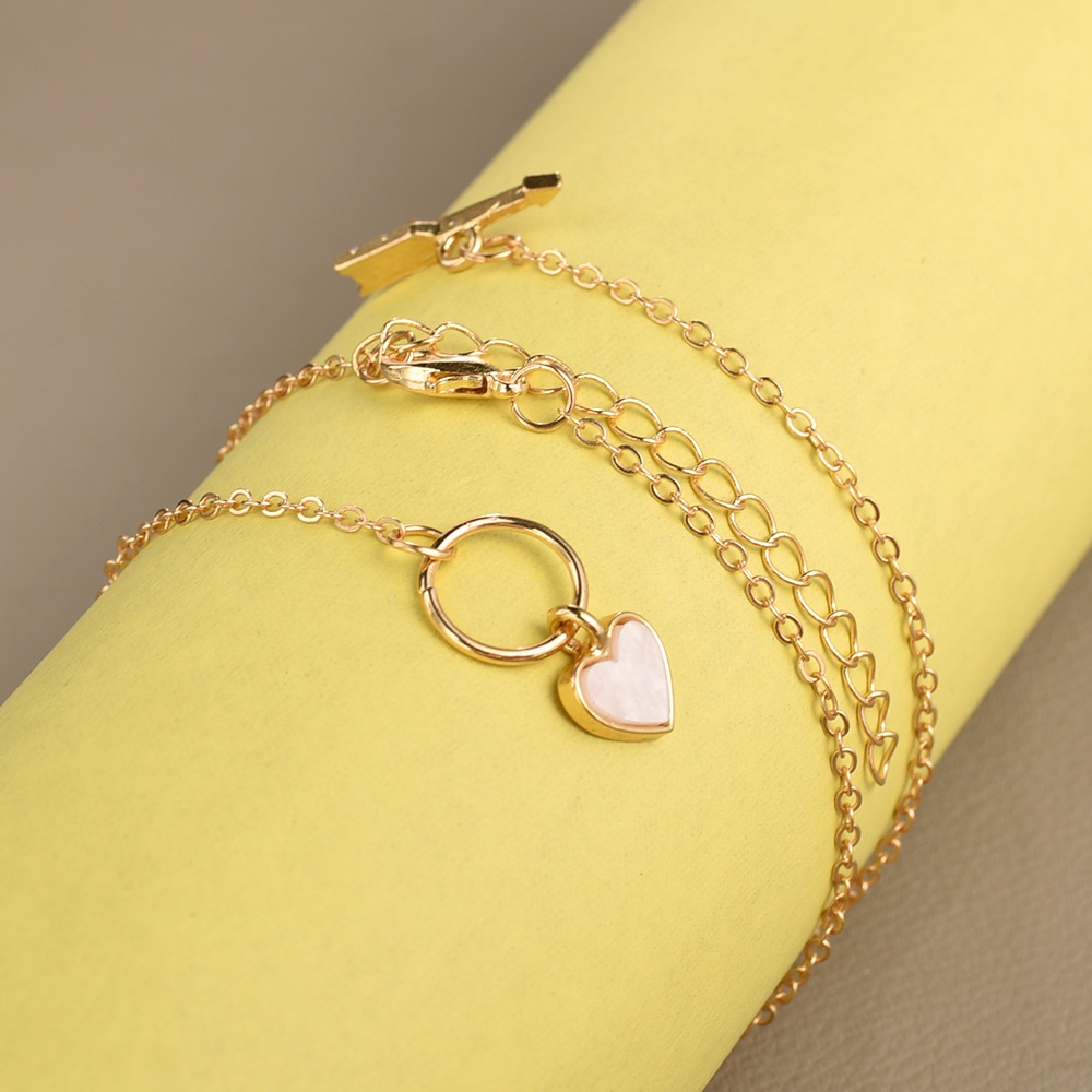 Creative Peach Heart Women Clavicle Chain / One Arrow Through Heart Pendant / Korean INS Fashion Jewellery