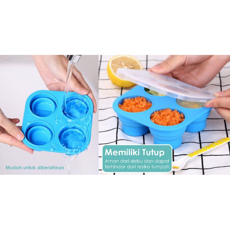 Tempat makan/Gelas Lipat Babyqlo Collapsible Ice Cube Tray ( FC8009 )