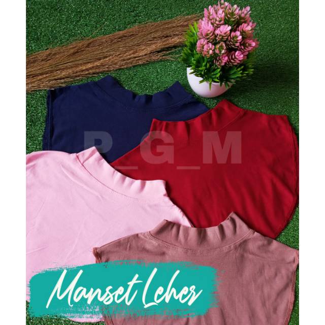 MANSET LEHER POLOS MANSET PENUTUP LEHER MANSET LEHER / DALAMAN JILBAB BAHAN KAOS BISA COD//PGM