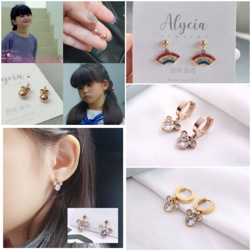 anting anak alycia anti karat titanium