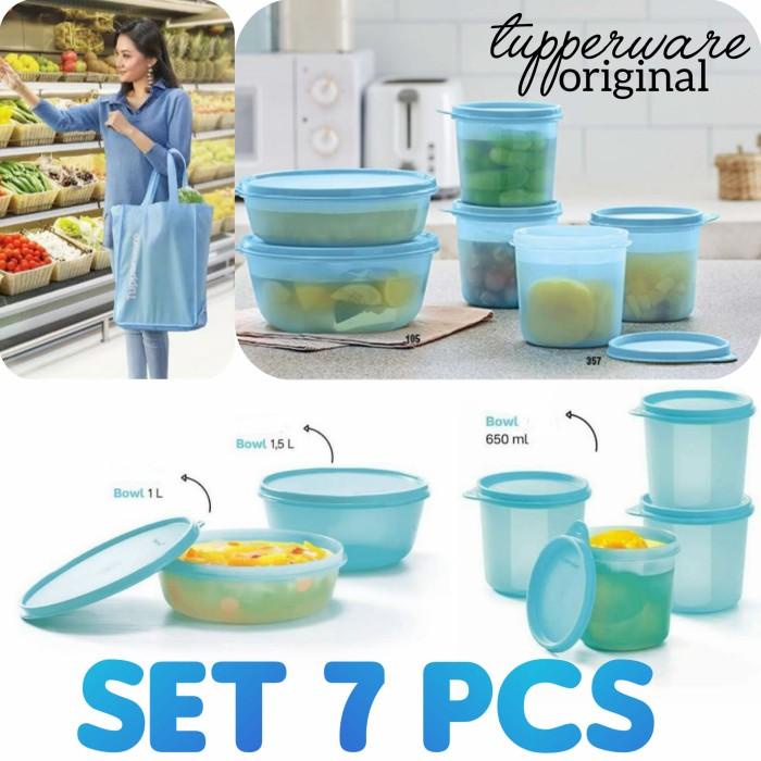 Toples Tupperware Original Set Lengkap Wadah Makanan Bekal Mangkok Toples