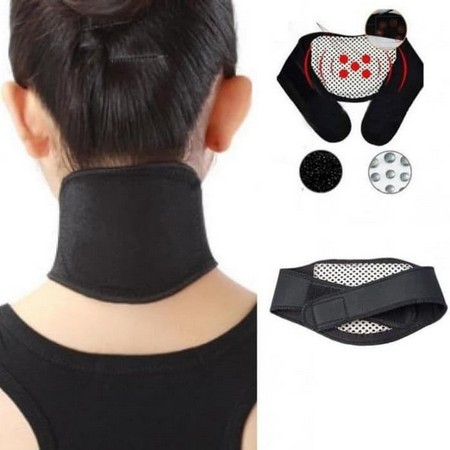 (MAINANKYU)  Sabuk Terapi Pemijat Leher Pemanas Penghangat Neck Heating Belt Therapy Turmalin