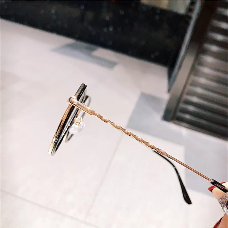 ♥TMALL88♥Kacamata Baca Frame Anti Radiasi Metal Gaya Retro Untuk Pria / Wanita