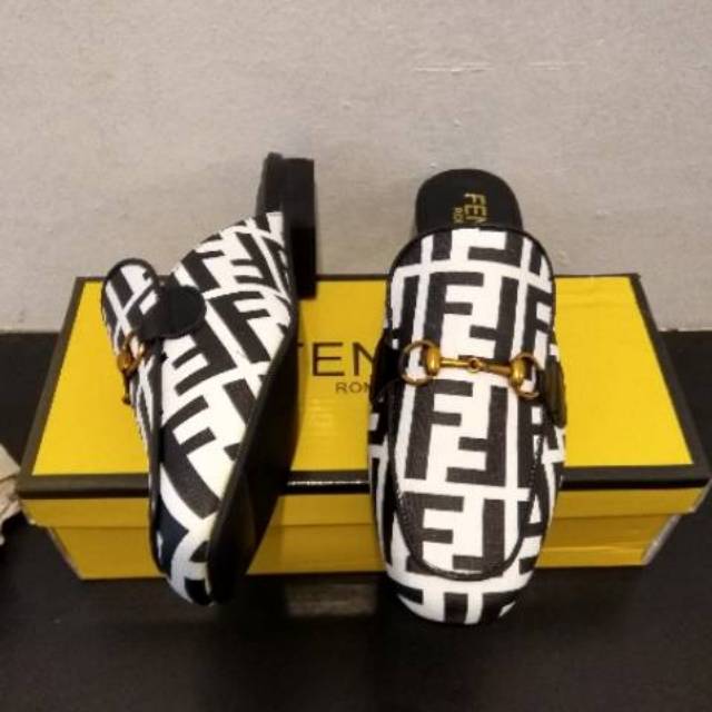 FENDI FF Velvet Slip On Cassually 578A-11 VR  SLIP ON WANITA SLIP ON IMPORT SLIP ON MURAH BATAM