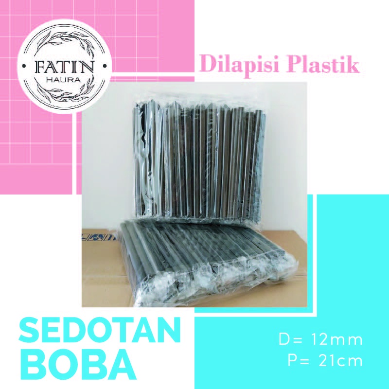 SEDOTAN BUBBLE BOBA JUMBO STERIL 12 MM 21 CM RUNCING - SEDOTAN BOBA HITAM STERIL XL