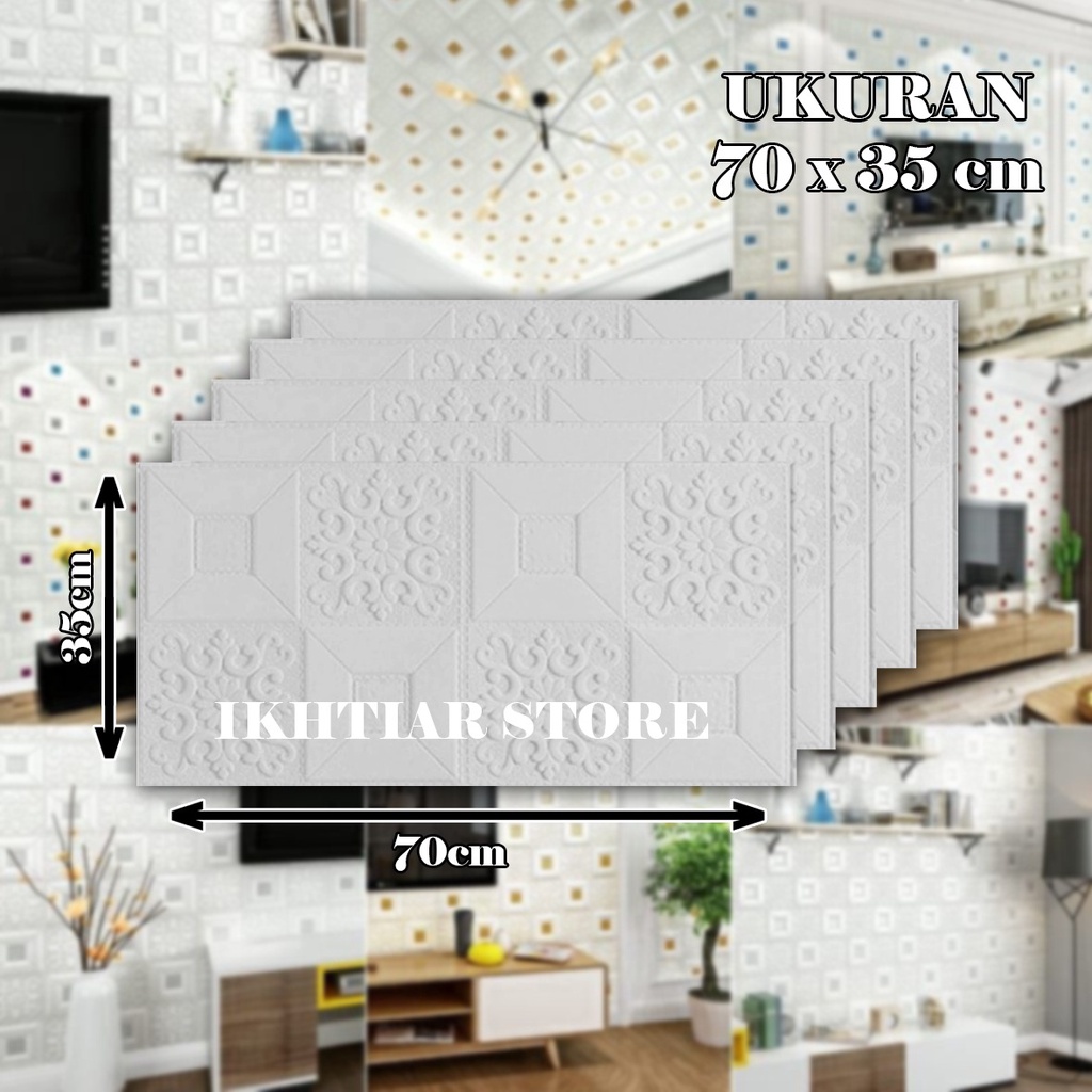 Wallpaper Dinding 3D Foam Motif Batu Alam / Wallsticker Dinding 3D Foam / Wallfoam 3D-BATIK SUNFLAWER
