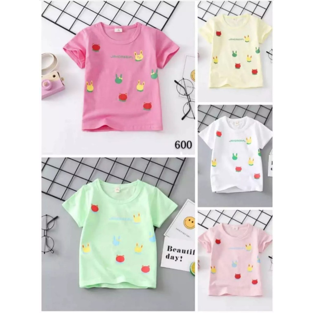 Paket 3 pcs/ Paket Hemat 3 pcs/KAOS ANAK TANGAN PENDEK IMPORT 6 BULAN-5 TAHUN/KAOS ATASAN ANAK #cod